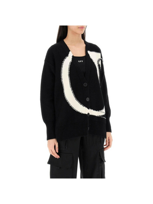 Cardigan With Maxi Ow Logo OFF-WHITE JOHN JULIA.