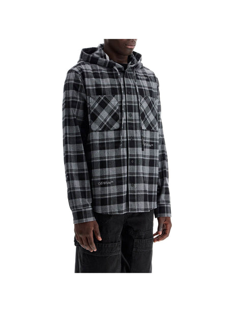 Cotton Flannel Checked Overshirt Hood