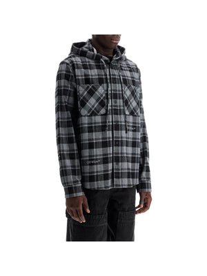 Cotton Flannel Checked Overshirt Hood - Men > Clothing > Jackets and Blazers > Casual jackets