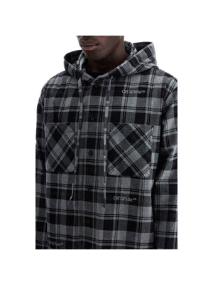 Cotton Flannel Checked Overshirt Hood