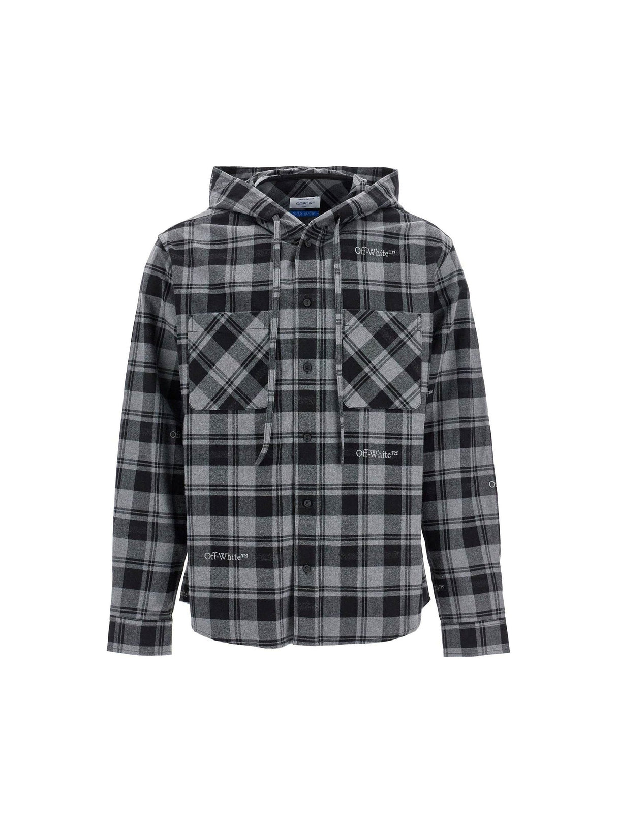 Cotton Flannel Checked Overshirt Hood