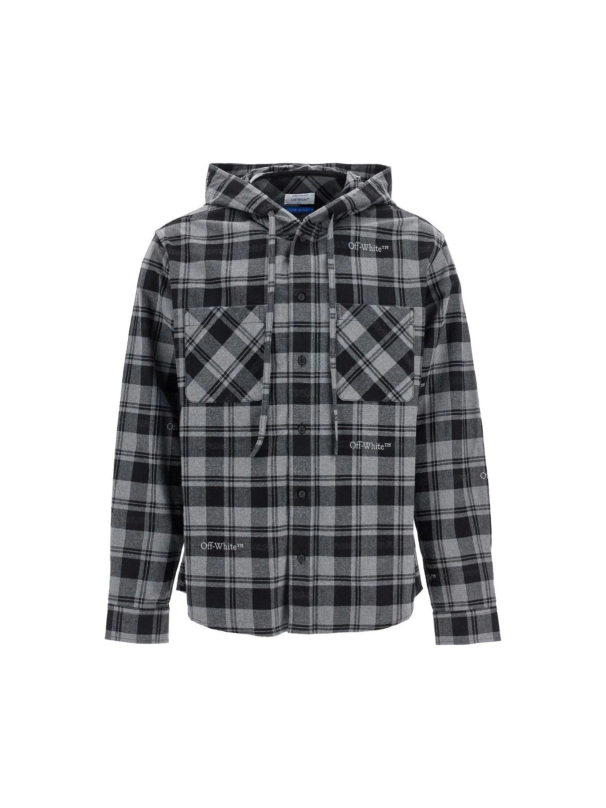 Cotton Flannel Checked Overshirt Hood - Men > Clothing > Jackets and Blazers > Casual jackets