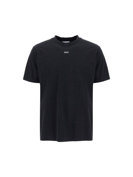 OFF-WHITE-Cotton Round-Neck T-Shirt OFF Print-JOHN JULIA