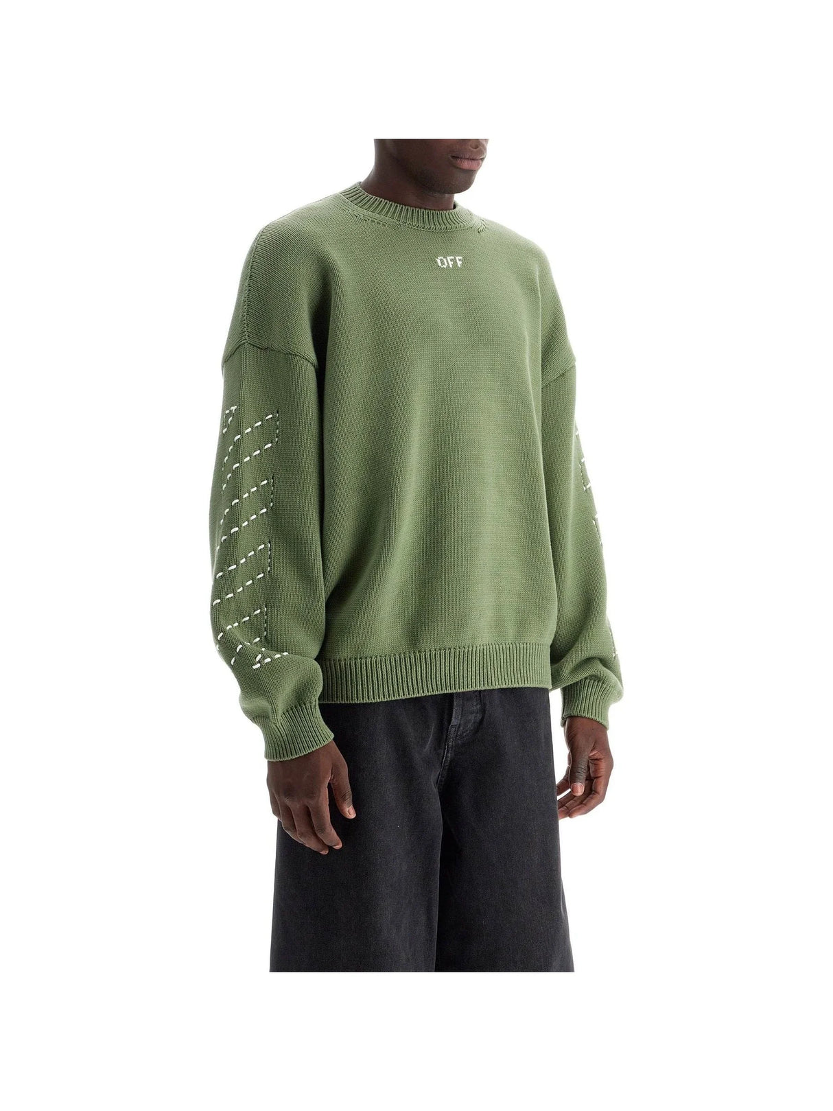 OFF-WHITE-Cotton Pullover -JOHN JULIA.