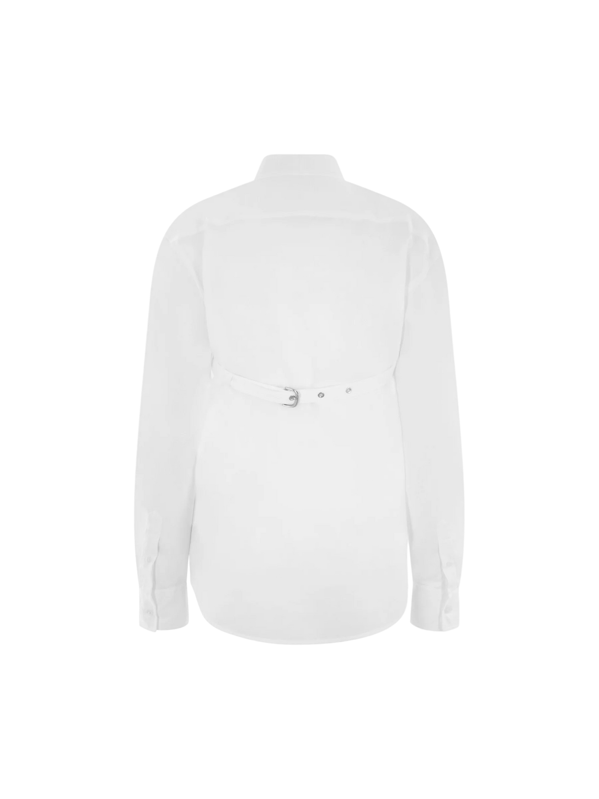 Cross Belt-detailed Poplin Shirt-Off-White-JOHN JULIA