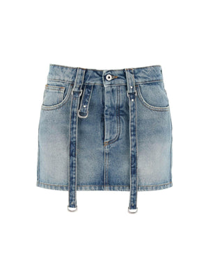 Denim Mini Skirt With Straps OFF-WHITE JOHN JULIA.