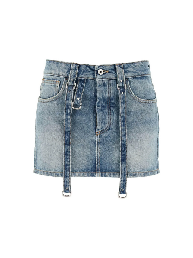 Denim Mini Skirt With Straps OFF-WHITE JOHN JULIA.