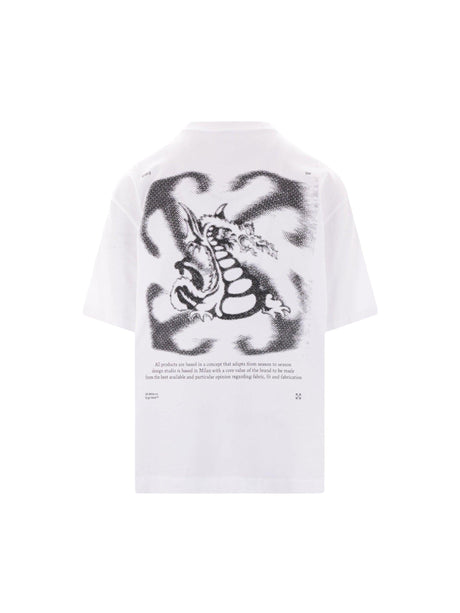 Dragon Arrow Skate Cotton T-shirt-OFF-WHITE-JOHN JULIA