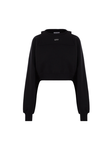 Cropped Jersey Sweatshirt-Off-White-JOHN JULIA