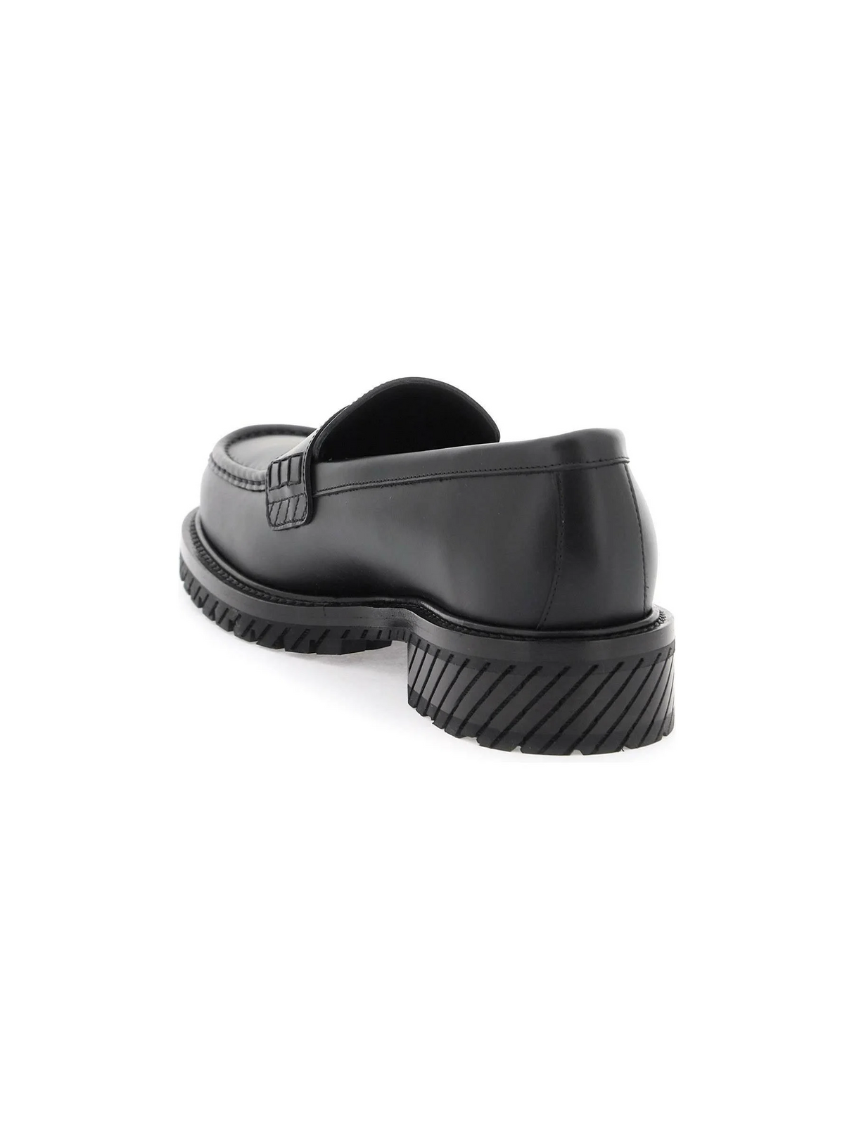 Black Leather Loafers OFF-WHITE JOHN JULIA.