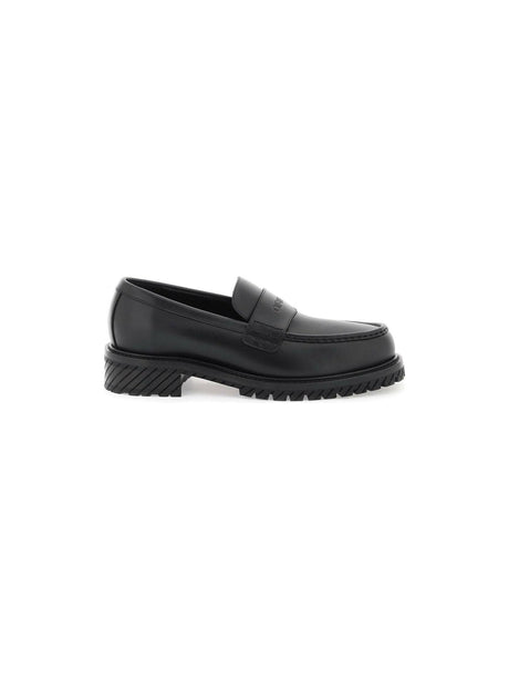 Black Leather Loafers OFF-WHITE JOHN JULIA.