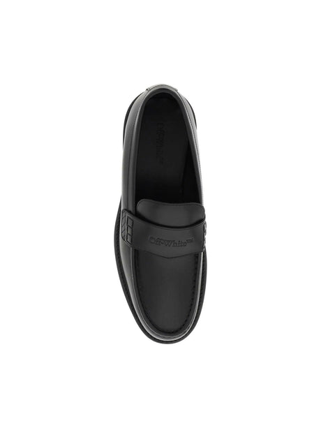 Black Leather Loafers OFF-WHITE JOHN JULIA.