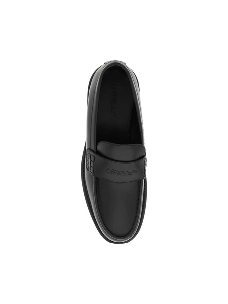 Black Leather Loafers OFF-WHITE JOHN JULIA.