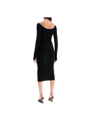 OFF-WHITE-Lightweight Knit Midi Dress -JOHN JULIA.