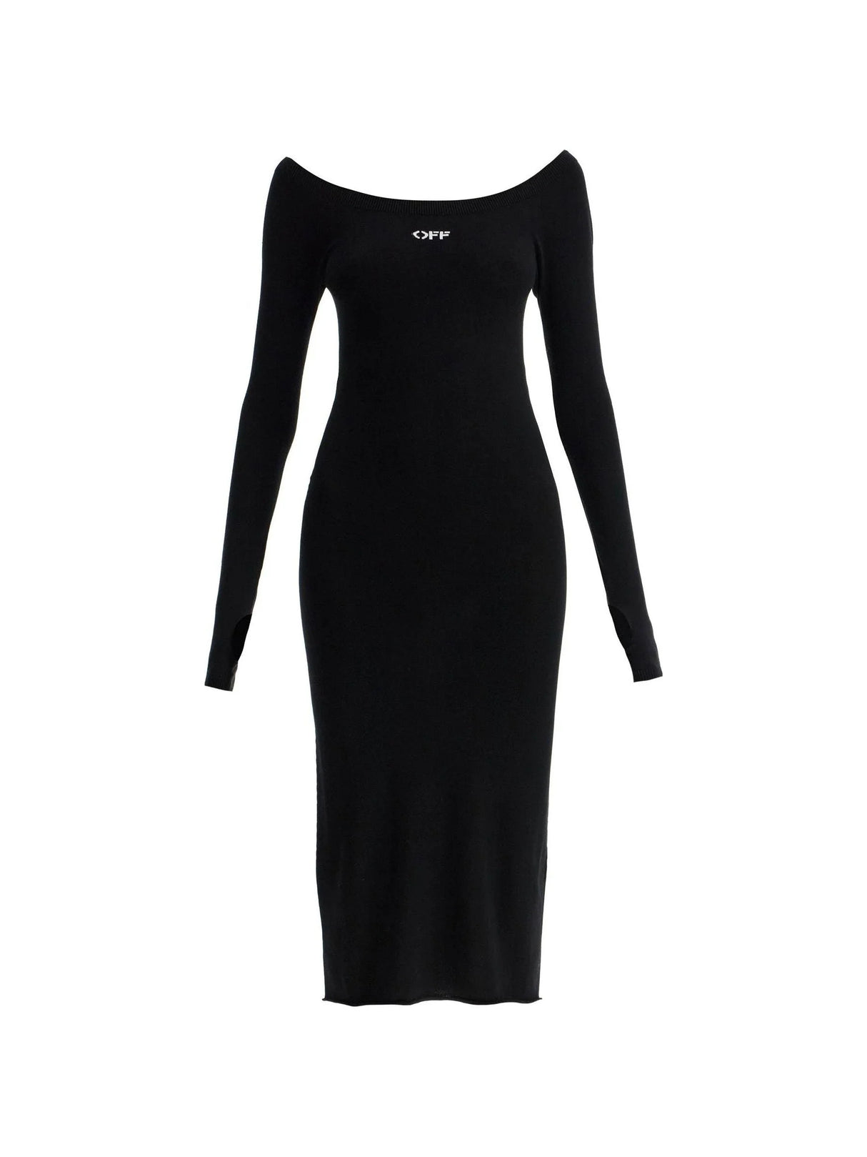 OFF-WHITE-Lightweight Knit Midi Dress -JOHN JULIA.