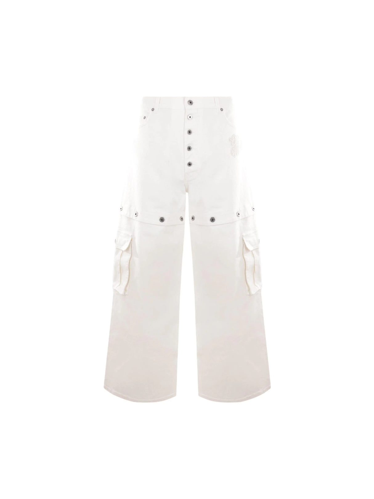 Logo Embroidered Denim Baggy-fit Jeans-OFF-WHITE-JOHN JULIA