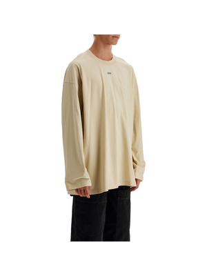 OFF-WHITE-Long Sleeve Oversized T-Shirt -JOHN JULIA.