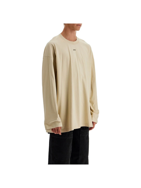 OFF-WHITE-Long Sleeve Oversized T-Shirt -JOHN JULIA.