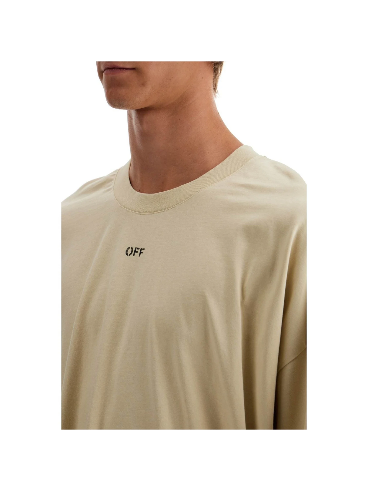 OFF-WHITE-Long Sleeve Oversized T-Shirt -JOHN JULIA.