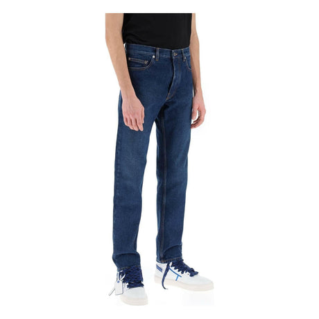 Medium Blue Regular-Fit Cotton Jeans OFF-WHITE JOHN JULIA.