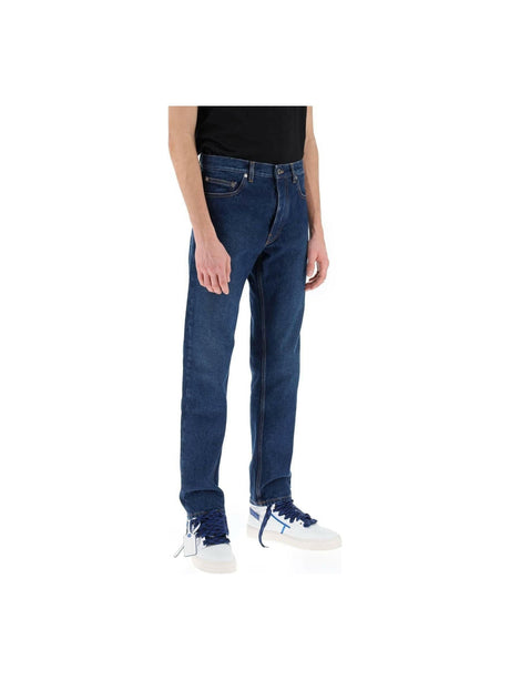 Medium Blue Regular-Fit Cotton Jeans OFF-WHITE JOHN JULIA.