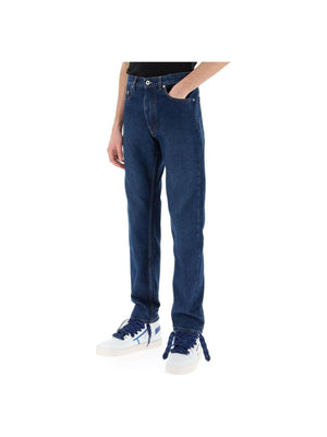 Medium Blue Regular-Fit Cotton Jeans OFF-WHITE JOHN JULIA.