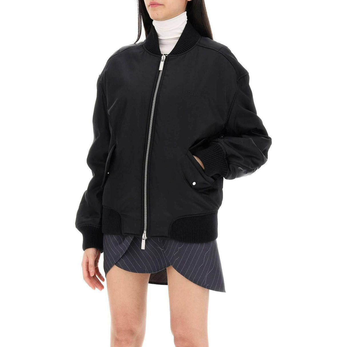 Nylon Twill Bomber Jacket OFF-WHITE JOHN JULIA.