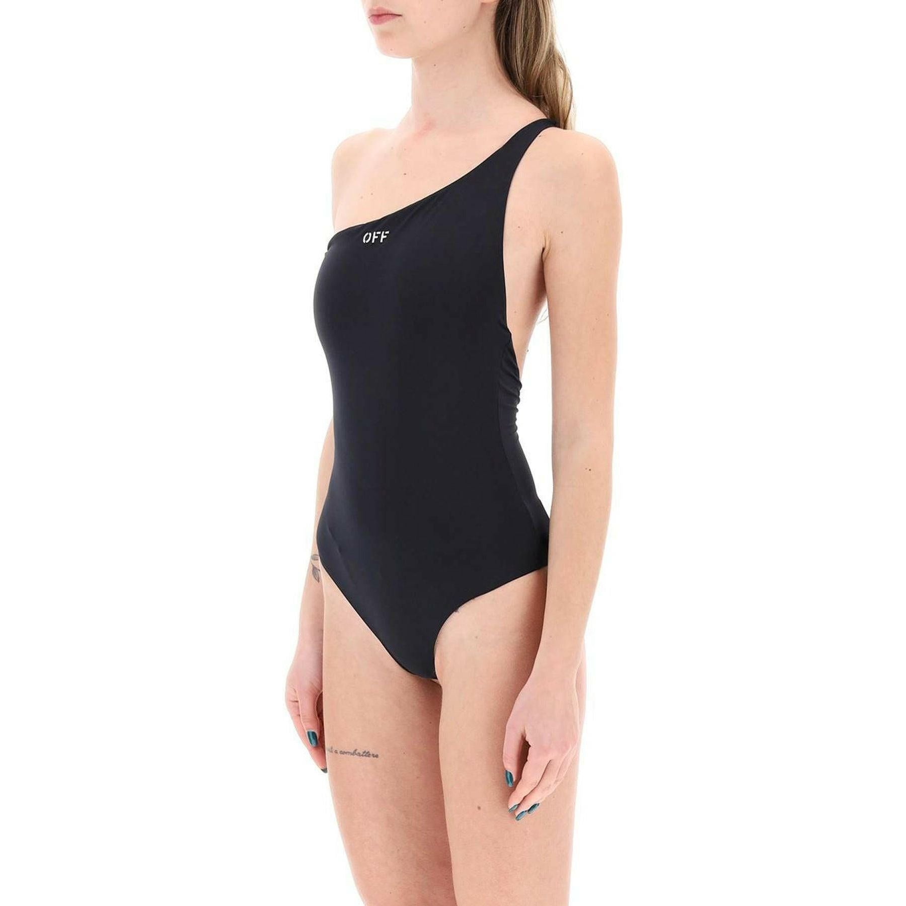 One Shoulder Swimsuit With Embroidered OFF-WHITE JOHN JULIA.