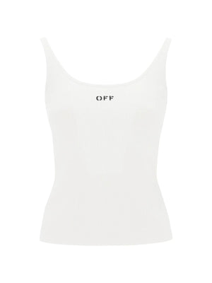 Ribbed Cotton Tank Top OFF Embroidery - Women > Clothing > Tops and Sweatshirts > Tops