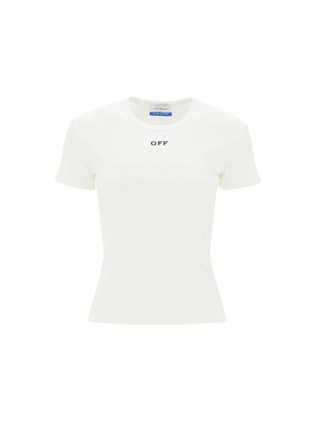 Ribbed T-Shirt With Off Embroidery OFF-WHITE JOHN JULIA.