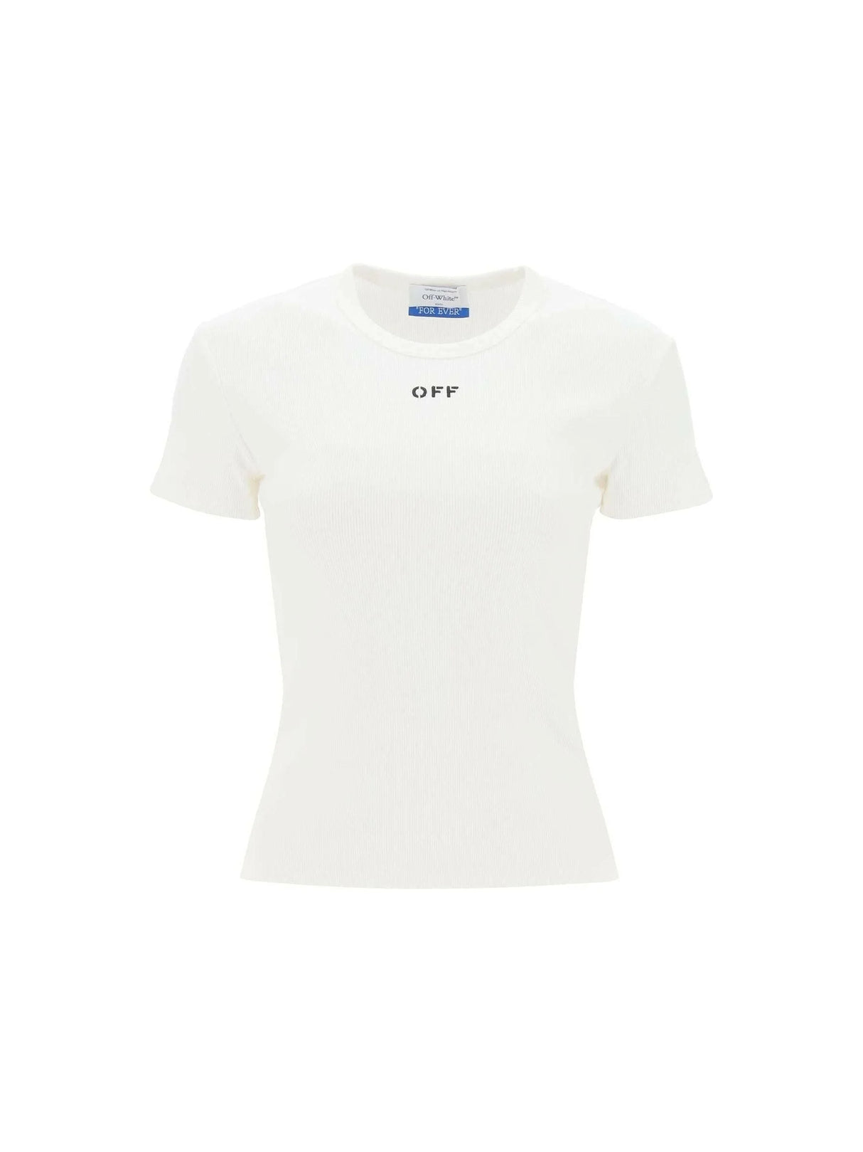 Ribbed T-Shirt With Off Embroidery OFF-WHITE JOHN JULIA.