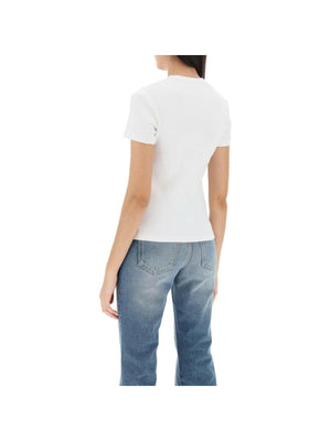 Ribbed T-Shirt With Off Embroidery OFF-WHITE JOHN JULIA.