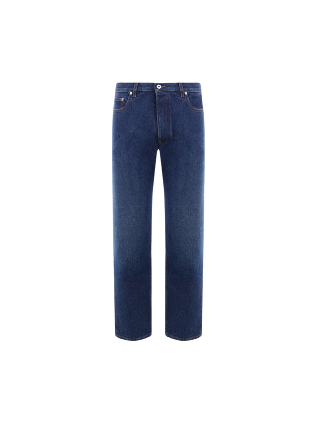 OFF-WHITE-Script Denim Tapered Jeans-JOHN JULIA