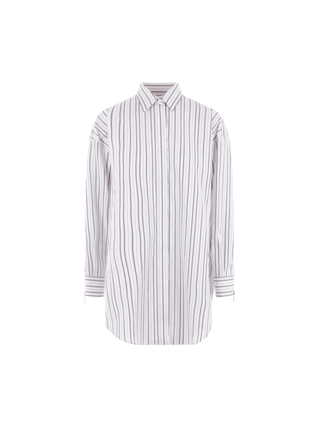 Oversize Striped Poplin Shirt-Off-White-JOHN JULIA