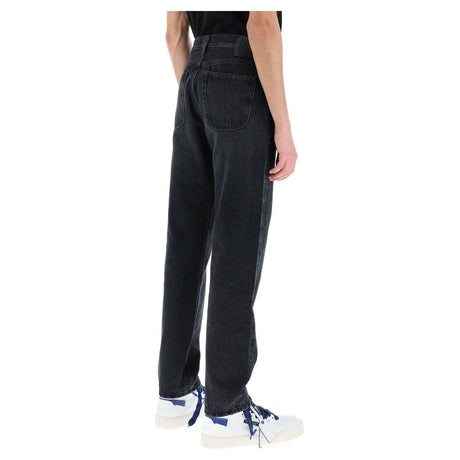 Washed Black Regular-Fit Cotton Jeans OFF-WHITE JOHN JULIA.