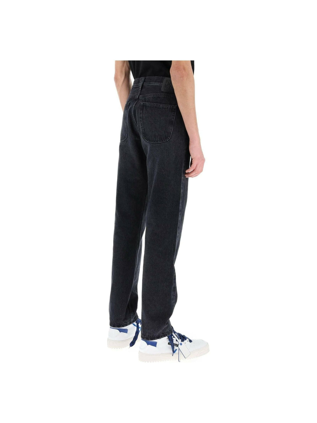 Washed Black Regular-Fit Cotton Jeans OFF-WHITE JOHN JULIA.