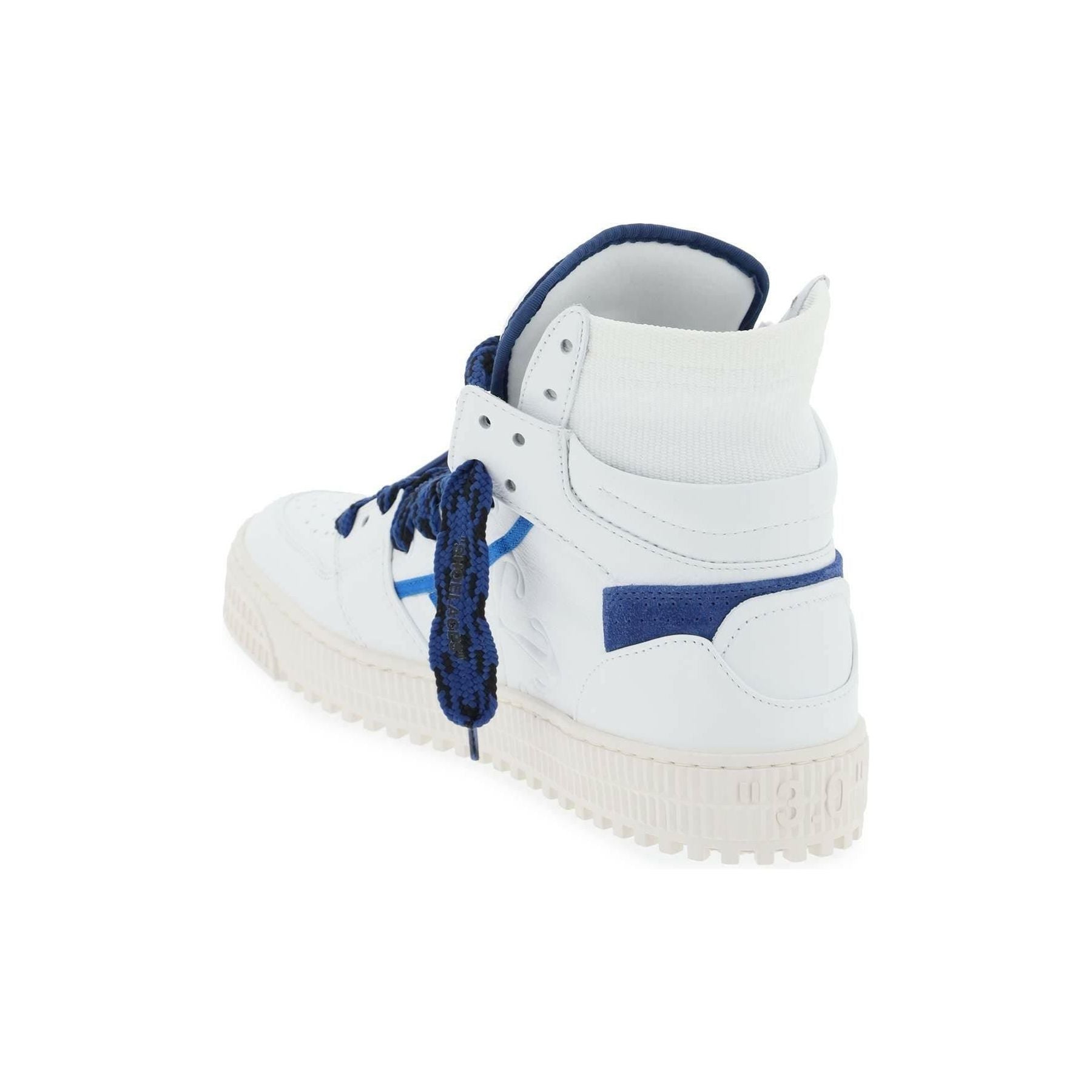 White and Navy '3.0 Off Court' Leather High-Top Sneakers OFF-WHITE JOHN JULIA.