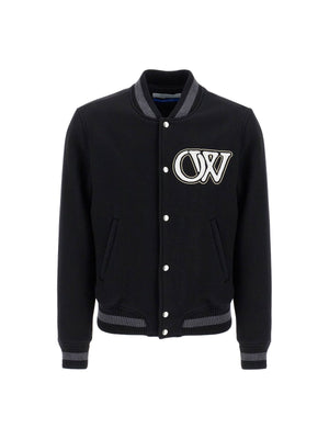 Wool Blend Varsity Bomber Jacket Embroidery