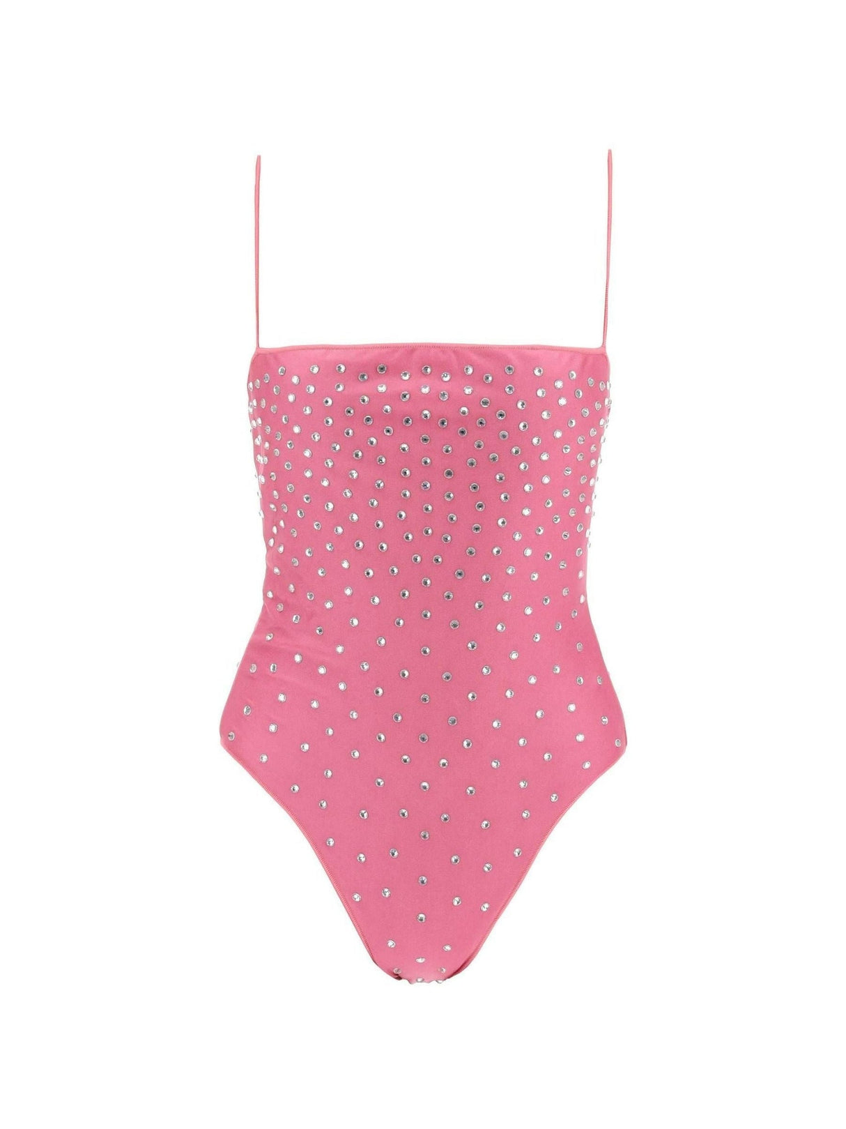 OSÉREE-Flamingo Pink Crystal-Embellished Swimsuit-JOHN JULIA