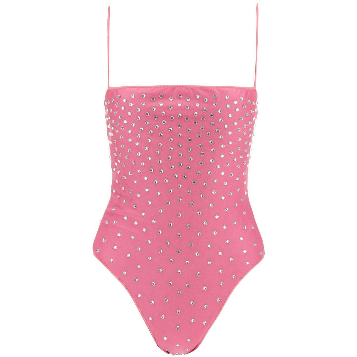 Flamingo Pink Crystal-Embellished Swimsuit OSÉREE JOHN JULIA.