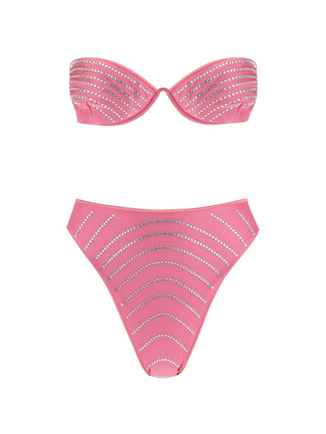 Flamingo Rhinestone Balconette Bikini Set OSÉREE JOHN JULIA.