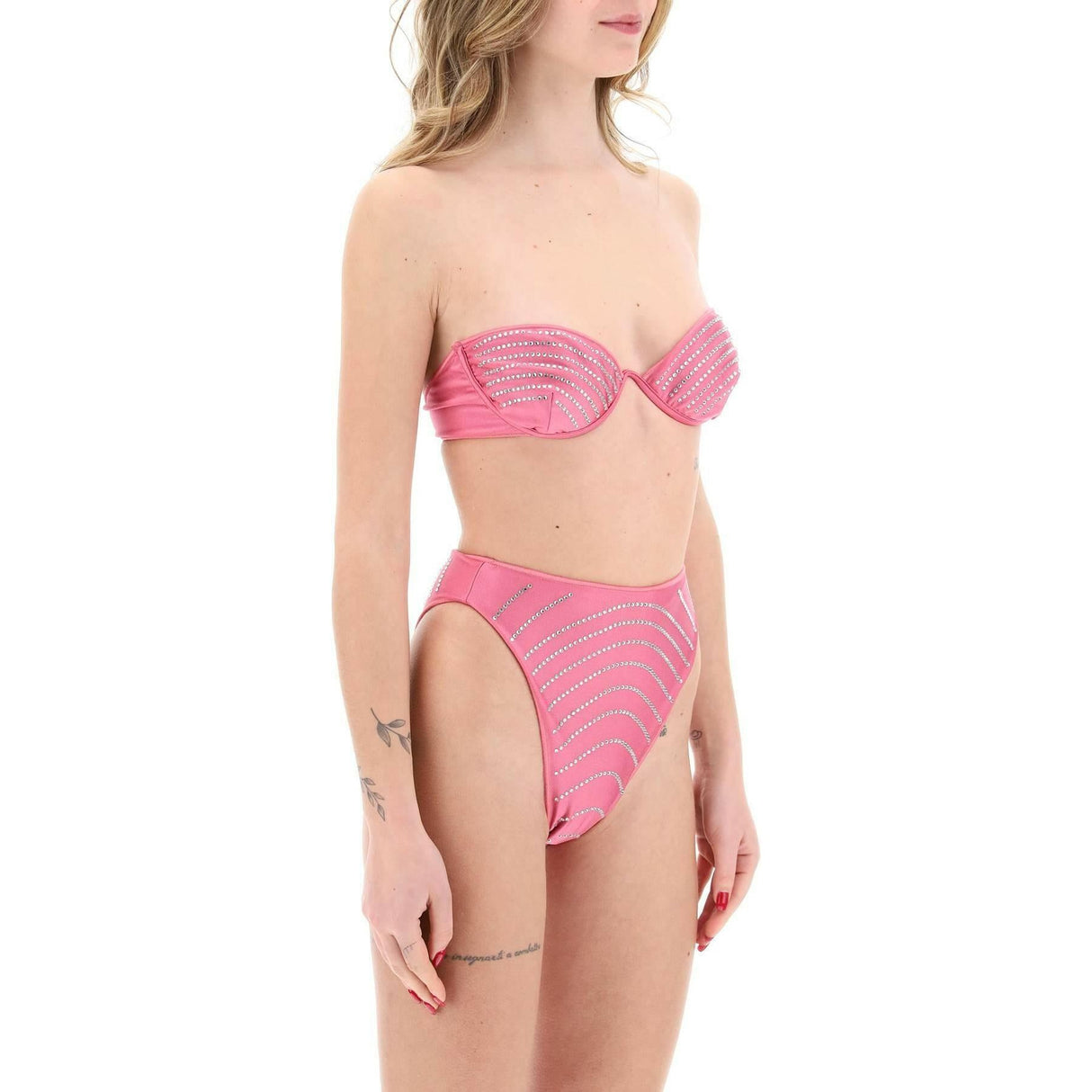 Flamingo Rhinestone Balconette Bikini Set OSÉREE JOHN JULIA.