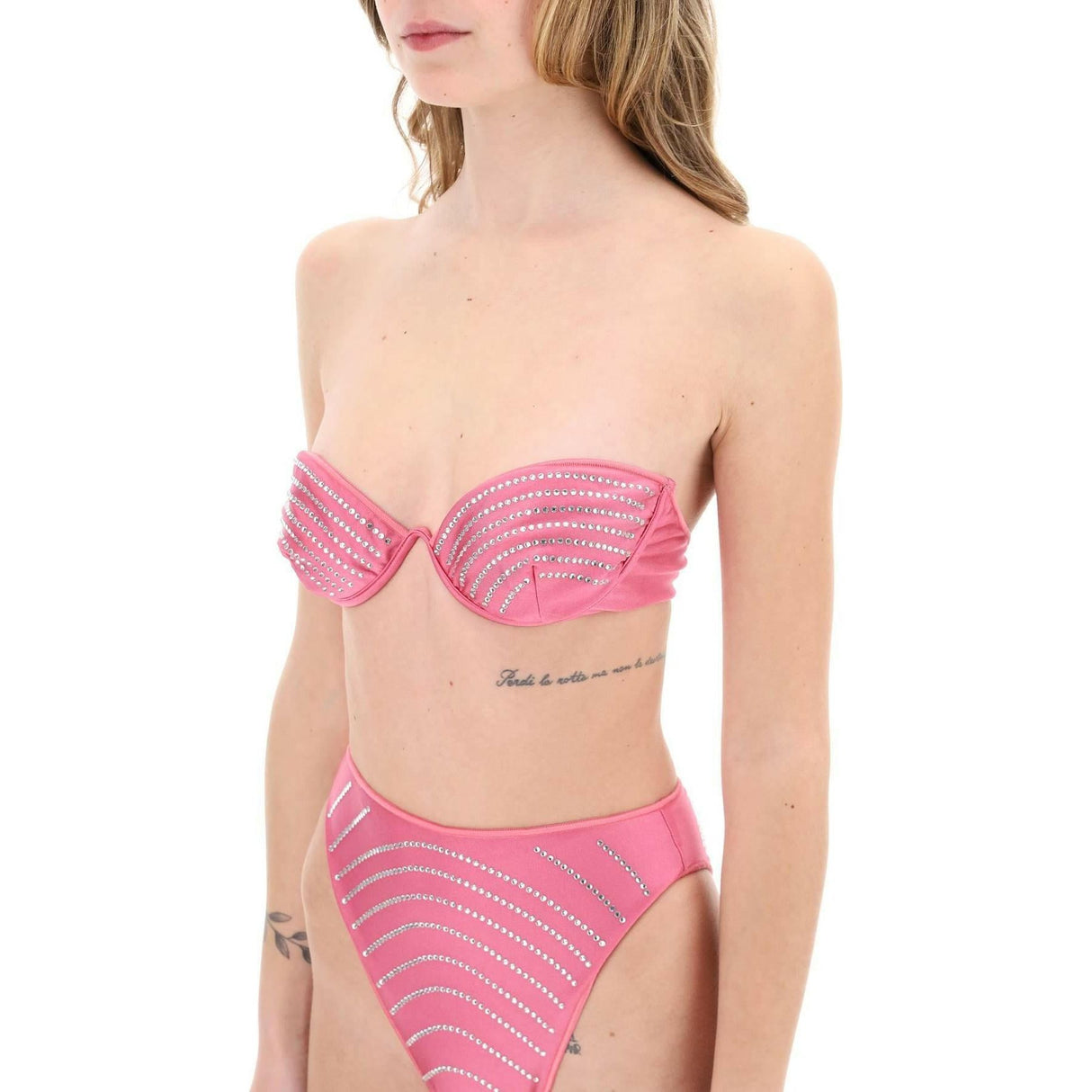 Flamingo Rhinestone Balconette Bikini Set OSÉREE JOHN JULIA.