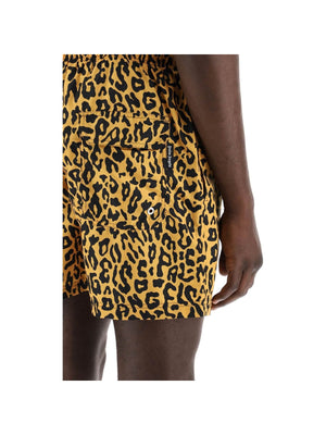 PALM ANGELS-Animal Print Technical Shorts-JOHN JULIA