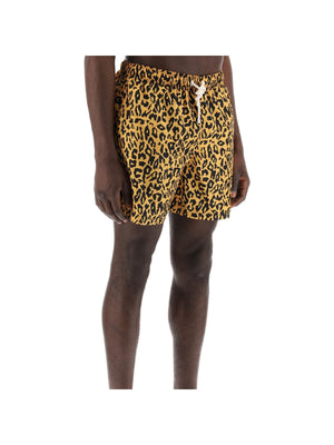 PALM ANGELS-Animal Print Technical Shorts-JOHN JULIA