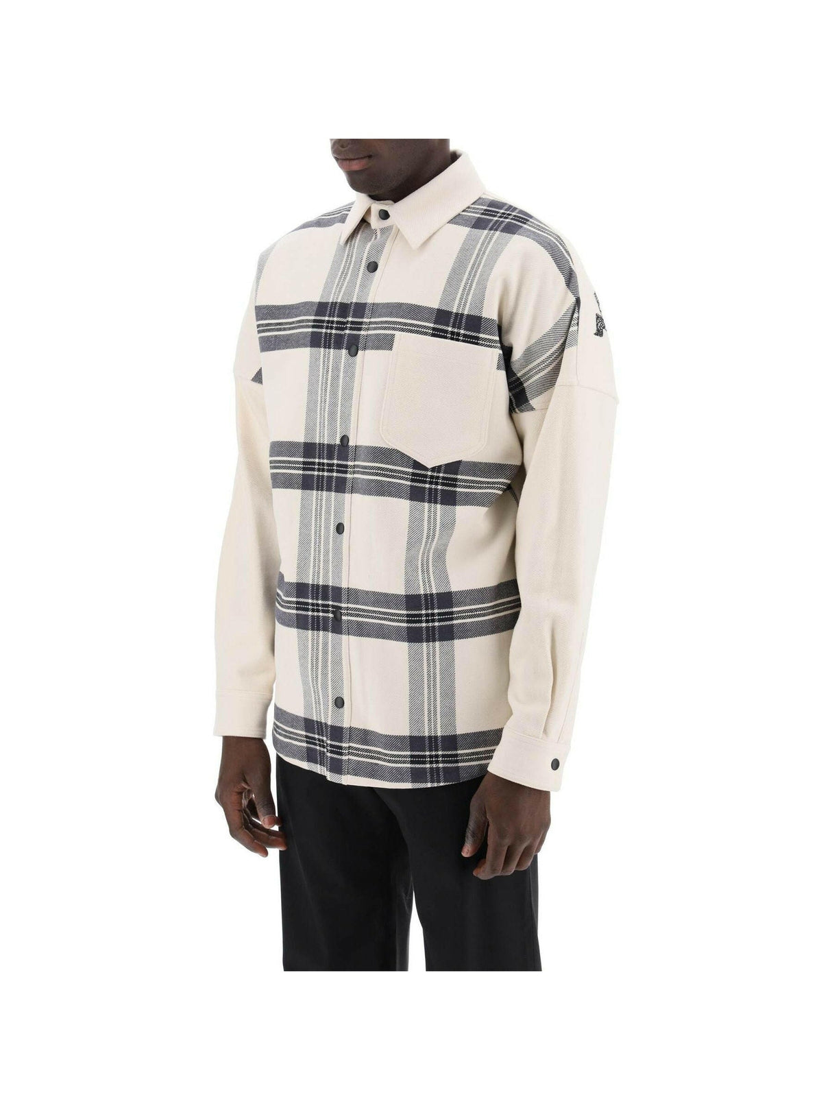 Back Logo Check Cotton Overshirt.