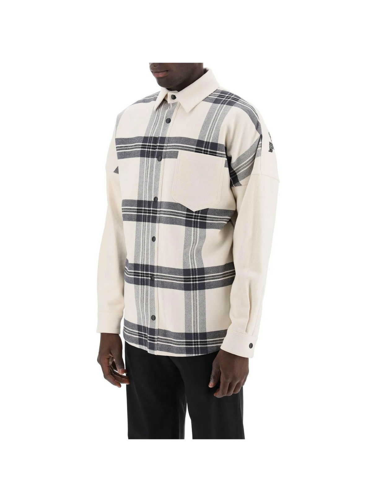 Back Logo Check Cotton Overshirt.