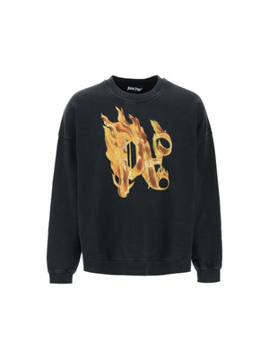 PALM ANGELS-Burning Monogram Sweatshirt-JOHN JULIA