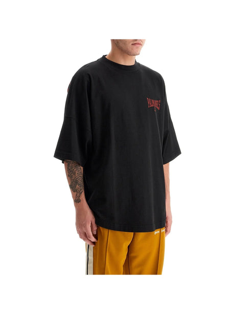 College Oversized Cotton T-Shirt-Palm Angels-JOHN JULIA