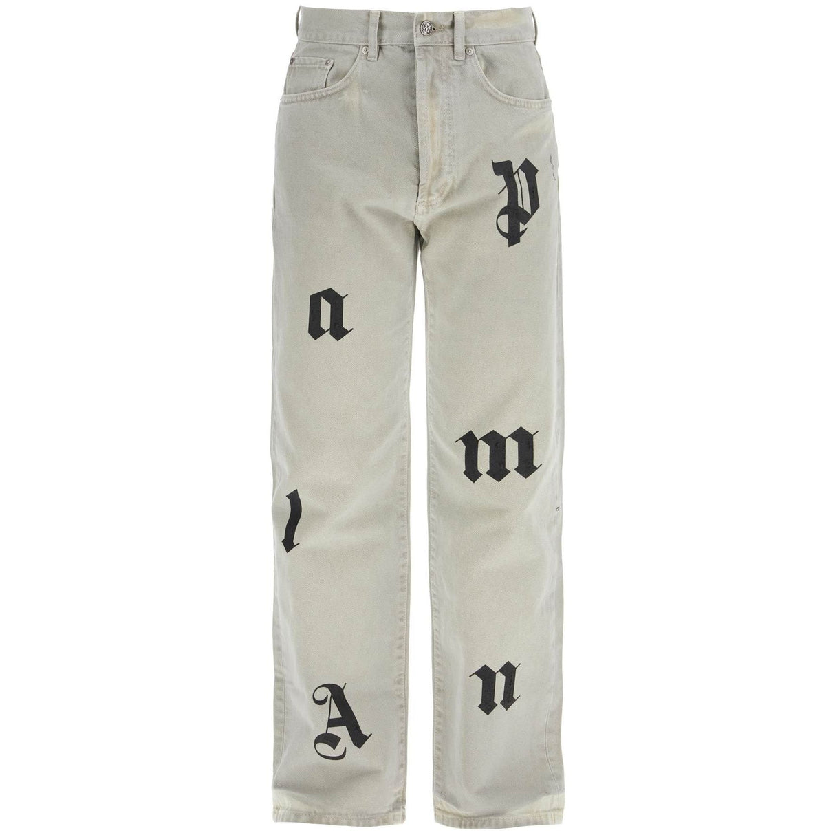 Cotton Denim Loose Printed Detail Jeans - Men > Clothing > Jeans > Jeans